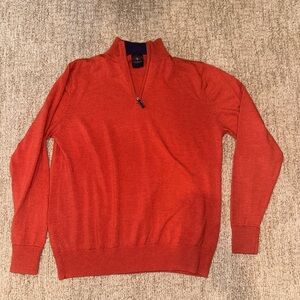 Men's TailorByrd Collection Red-Orange Sweater Large
